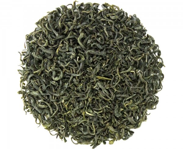Loose leaf green tea leaves